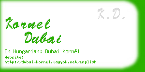 kornel dubai business card